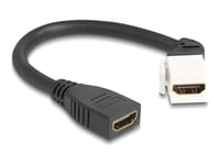 Delock - Hdmi-Kabel - Hdmi Hona Vinklad, Keystone Till Hdmi Hona - 20 Cm - Svartvitt - 8K60 Hz (7680 X 4320) Stöd