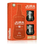 Jura 10 Year Old Single Malt Scotch Whisky 2 Glasses Gift Set Pack 40% 70cl NEW
