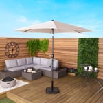 Garden Metal Patio Umbrella Parasol With Crank & Tilt - Colours