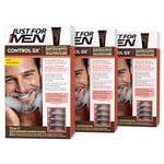 Just For Men Control GX Shampoing Barbe, Reduit Le Poils Blancs À Chaque Lavage, Pour Des Résultats Subtils Et Naturels, Toutes Les Nuances, 118 ml (Lot De 3)