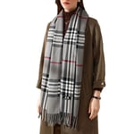 Gebell Women Tartan Scarf - Winter Plaid Blanket Scarves Long Soft Warm Tartan Check Scarfs Ladies Wool Spinning Tassel Shawl Stole UK