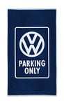 BRISA VW Collection - Serviette de Plage-Sauna-Tapis de Bain avec Logo et Inscription (Parking Only/Bleu) ES/Idée de Cadeau (Parking Only/Bleu)