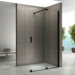 NAPOLIBLACK Paroi de douche Italienne coulissante verre 8 mm transparent 180 x 200 cm