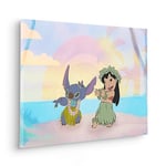 Komar Tableau sur châssis – Lilo et Stitch, dansant – Dimensions : 40 x 60 cm – Image murale pour chambre d'enfant, chambre d'enfant