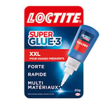 Loctite Super Glue-3 - XXL (flacon de 20 g) – Colle forte grand format pour usages fréquents – Colle liquide à séchage immédiat – Colle transparente multi-matériaux