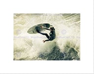 Wee Blue Coo Sport Surfing Surf Surfer Spray Wave Ocean Sea Wall Art Print