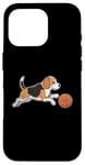 Coque pour iPhone 16 Pro Beagle jouant au basket-ball Beagles Chien