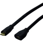 LogiLink Câble de rallonge micro USB 2.0, 1,0 m, noir