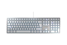 CHERRY KC 6000 SLIM - tangentbord - belgisk - silver Inmatningsenhet