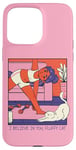 iPhone 15 Pro Max Fluffy Cat Yoga Stretch Cozy Home Yoga Cute Retro Comic Case