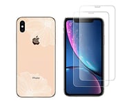 NOVAGO Compatible avec iPhone XS Max 6.5'' (2018) Combo (Coque + 2 Films) Coque Gel Solide Anti Choc + 2 Films écran en Verre trempé 0.26 mm résistant (HBFleurBlanche)