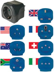Brennenstuhl – Travel adapter kit, EU - 150 countries, earthed, increased touch protection, black (1508160)
