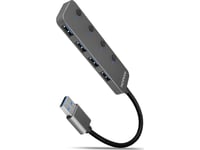 Hub 4-Port Hue-Msa Usb 3.2 Gen 1 Switch, Metall, 20 Cm Usb-A-Kabel, Microusb Extra Strömförsörjning