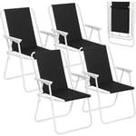 Woltu - Lot de 4 Chaise de Camping Pliante, Chaise Pliable Légère pour l'extérieur, Chaise de Pêche avec Accoudoirs, Noir