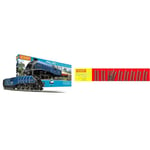 Hornby Train Set - R1282M Mallard Record Breaker Analogue OO Gauge Locomotive & R8223 OO Gauge Track Extension Pack C - Extra Track Pieces for Model Railway Sets, Model Train Track Pieces