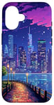 iPhone 16 New York Manhattan Walk View Retro Pixel Art Case