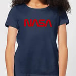 NASA Worm Red Logotype Women's T-Shirt - Navy - S