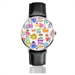 Montre-Bracelet Yummy Sweet Food Pattern Classic Casual Quartz Watch Watches pour Hommes Femmes