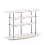Furinno Frans Turn-N-Tube 4-Tier TV Stand for TV up to 46 Inch, White Oak