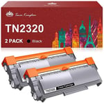 Toner Kingdom TN2320 Toner Compatible pour Brother TN2320 TN2310 Toner pour DCP-L2520DW DCP-L2500D MFC-L2700DW HL-L2300D HL-L2340DW HL-l2365DW MFC-L2740DW MFC-L2720DW MFC-L2700DN (Nior, Pack de 2)