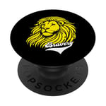 Lion jaune Bravery Lion inspirant mignon PopSockets PopGrip Adhésif