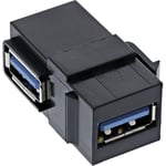 InLine 76202K Clé USB 3.0 Keystone Snap-in avec Prise USB-A Femelle coudée Noir