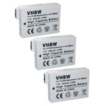 vhbw 3x Batteries remplacement pour Canon LP-E8 pour appareil photo, reflex numérique (900mAh, 7,2V, Li-ion)