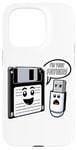 Coque pour iPhone 15 Pro Disquette vers clé USB 90s 00s Ordinateur Drôle Geek Joke