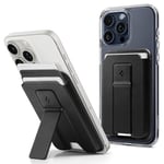 Spigen Smart Fold 2 MagFit Porte-Cartes Magnétique avec Support Compatible avec Les Modèles iPhone 16/15/14/13/12 Magsafe Wallet - Noir