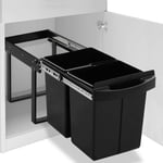 vidaXL Kitchen Cupboard Pull-out Dustbin Soft-Close 48 L