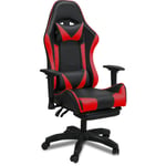 Tolletour - Chaise de jeu Chaise Gaming Ergonomique Fauteuil Gamer Chaise de bureau chaise gamer Racing Chaise pivotante Réglable Noir/Rouge