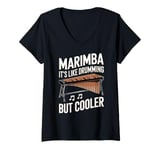 Womens It's Like Drumming Marimbist Musician Vibraphonist Marimba V-Neck T-Shirt