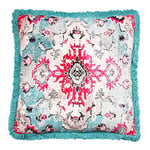 Mandala Life ART Bohémien Decor Housse de Coussin de Méditation - 65 cm - avec Frange Vintage - Taie d'oreiller Del Sol - Carrée - Zafu décoratif en Coton imprimé