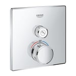 GROHE Grohtherm Smartcontrol Thermostat for Shower, with Concealed Installation and One Valve Square Shape, Chrome Finish, Made In Germany By GROHE Eco-Friendly and Safety Features 29123000