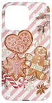 iPhone 15 Pro Max Cute Pink Gingerbread Men Christmas Snowflake & Candy Case