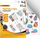 Papier Stickers Imprimante -25 Feuilles Papier Blanc Imprimable A4 Pour Imprimante Jet D'encre, Séchage Rapide Des Couleurs Vibrantes, Papier Autocollant Et Hydrofug