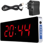 Sjlerst - Horloge led numérique horloges murales en alliage d'aluminium pour bureau chambre prise ue 110240V (heure + minute)