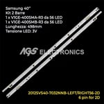 KIT 2 BARRES DE BANDES 56 TV LED SAMSUNG BN96-21460A 2012SVS40 2D 6PIN