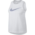 Nike W NK Miler Tank HBR1 Réservoir Femme, White/Reflective Silv, FR : S (Taille Fabricant : S)