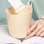 (Beige)Small Hanging Trash Can Hangable Desktop Trashcan Stdent Desk Pen Holder