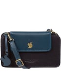 Conkca London Womens 'Little Wonder' Navy & Snorkel Blue Leather Cross Body Clutch Bag - One Size