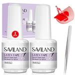 Saviland Liquid Nail Latex- 2PCS Liquid Latex Nails Peel Off Cuticle Nail Polish Guard Skin Barrier Protector Gel Polish Manicure Accessory Starter Set for Nail Salon Home DIY