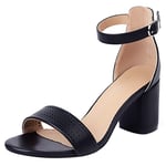 Dieenia Sandals Women Block Heel Sandals Ankle Strap Dress Sandals High Heel Party Shoes Summer Black Size 6 UK/40