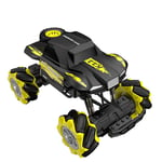 PPITVEQ 1:16 Off-road Large Remote Control Car 2.4G Four-wheel Drive Bigfoot Strong Power Climbing Car Drift Toy, 2.4Ghz RC Stunt Car 360° Flip (Color : Yellow B)