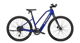 Velo de fitness electrique trek dual sport  2 stagger shimano altus 9v 250 wh 650 mm bleu 2023