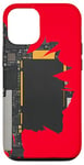 Coque pour iPhone 12/12 Pro Carte mère avec fond rouge cassé