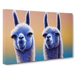 A Miraculous Llamas Canvas Wall Art Print Ready to Hang, Framed Picture for Living Room Bedroom Home Office Décor, 30x20 Inch (76x50 cm)