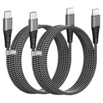 Câble iPhone USB C 2M 2Pack[Certifié Apple MFi], Câble USB C vers Lightning Cable iPhone Charge Rapide Cable Chargeur iPhone Câble Lightning USB C Cordon Fil pour iPhone 14 Pro Max/14 Plus/13/12/11/XS