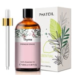 PHATOIL Huiles Essentielles Thym 100 ml, Pure Naturelle Huile Essentielle pour Aromathérapie, Huile de Thym à Thymol pour Diffuseur, Humidificateur, Bougies