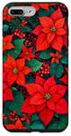 iPhone 7 Plus/8 Plus Red Poinsettia Winter Christmas Botanical Xmas Flower Case